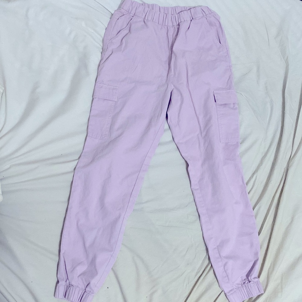 NEW H&M Lilac Cargo Jogger Pants